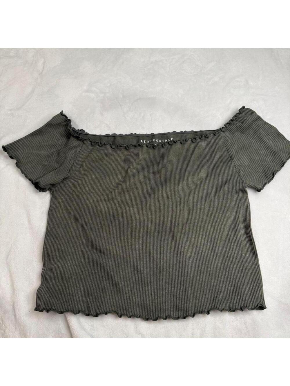 Aeropostale Seamless Ribbed Off-Shoulder Top XL